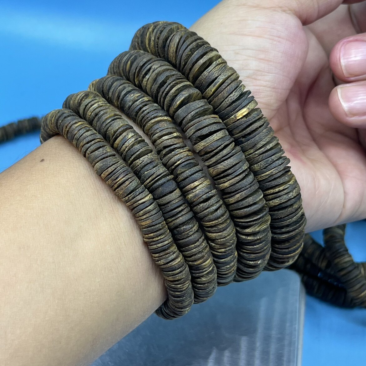 [싱크대 수위 흑체 둥근 잎] QINAN 팔찌 충실도와 함께 전기 흰색 AGARWOOD 녹색 체스 NAN 주판 구슬