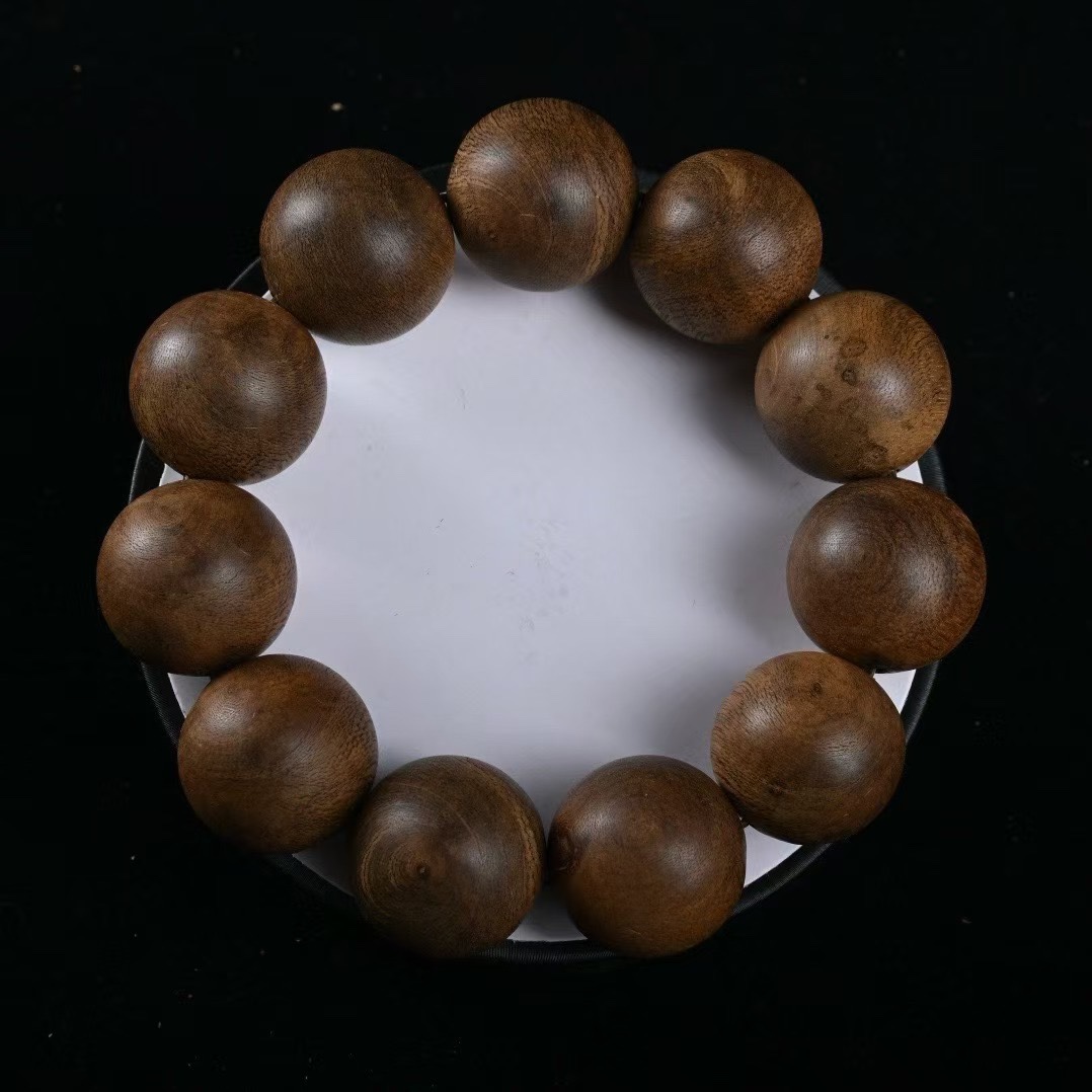 收藏级大料制作文莱树心油沉香手串23MM11颗45.3克清凉兰花香浓郁