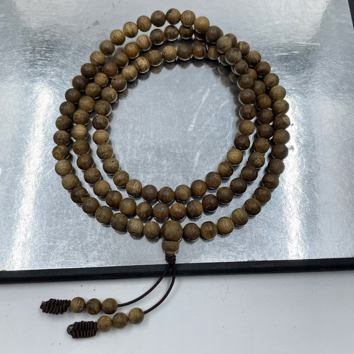 9分沉泰国天然沉香佛珠手串6mm108颗重14.6克 花香凉意甘甜醇厚