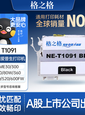 格之格适用于爱普生T1091墨盒 me300 ME30 ME360 ME600F ME650 me1100墨盒 ME700FW OFFICE 520W M510墨盒