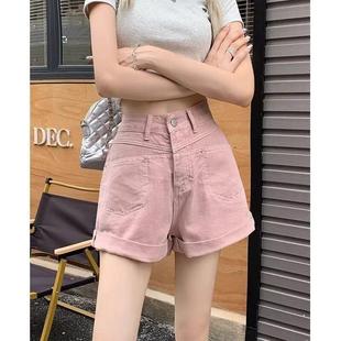 薄款 巨好看 女夏季 夏天短裤 小个子宽松显瘦阔腿 卷边高腰牛仔短裤
