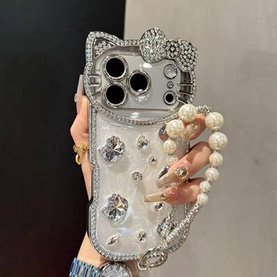 全包闪钻立体KT猫镜头适用iPhone17promax手机壳16plus苹果15pro新款14promax女款13pro高级感12超好看系列11