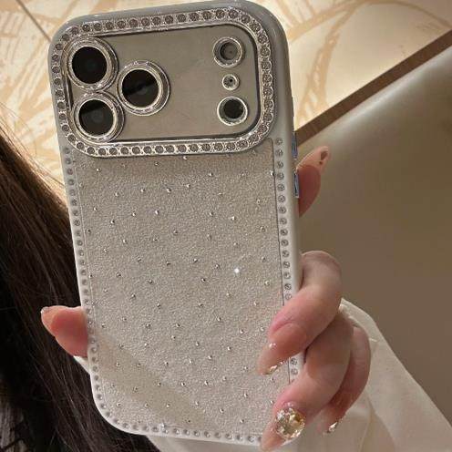 Ins轻奢全包边框镶钻适用iphone17promax手机壳苹果16女款15加厚防摔 · 铆钉加厚双面边框钻Iphone