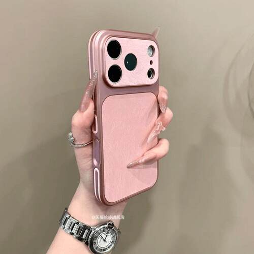 小众羽纱全包皮纹适用苹果17Pro贴皮手机壳iPhone16promax秒变大视窗个性15/14PM防摔ip13皮质防滑男女保护套