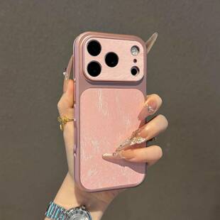 ins小众羽纱皮纹适用苹果17promax手机壳iPhone16ProMax新款15pro相机按键全包14全包防摔情侣13pm高级感男女