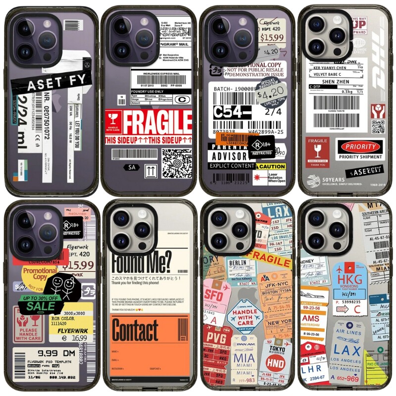 物流标签手机壳Magsafe亚克力磁吸适用于苹果iphone17promax/17Pro/16/15/14防摔保护壳小众个性保护套高级