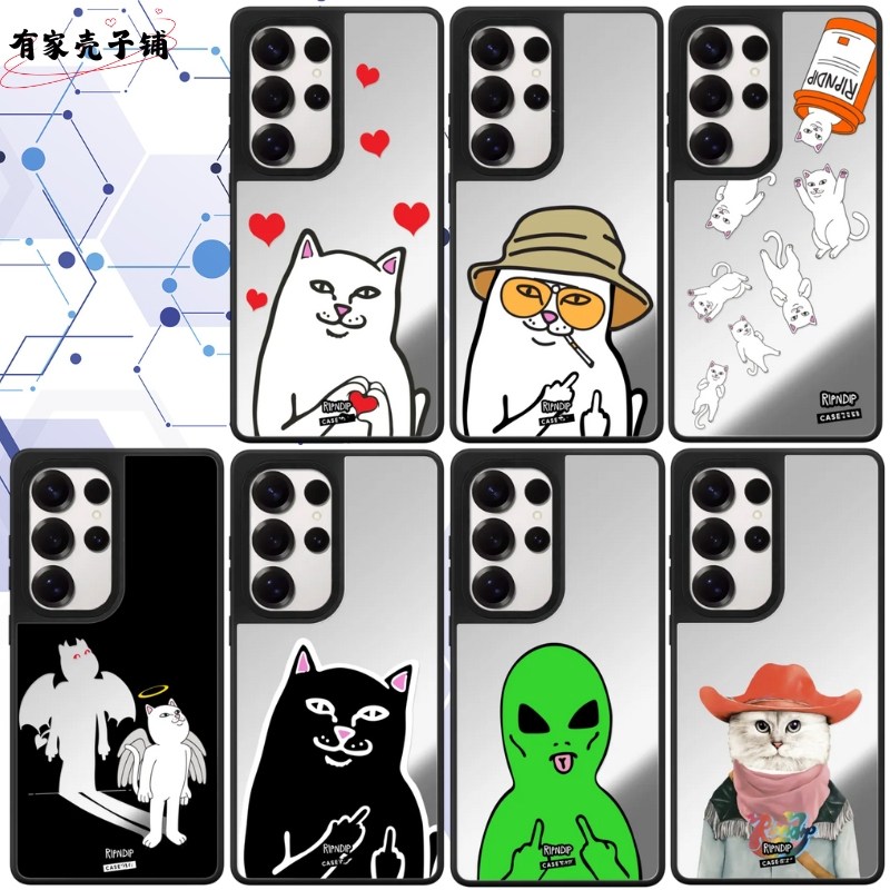 爱心中指猫三星手机壳防摔可爱