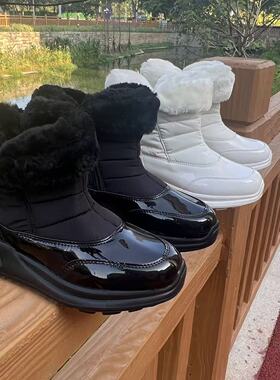 韩外贸原单儿童雪地靴女童靴子加绒保暖防滑耐磨软底亲子鞋侧拉链