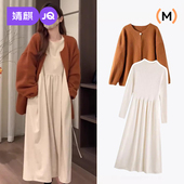 春装 灯芯绒连衣裙子针织两件套春秋季 2026新款 套装 时尚 婧麒孕妇装