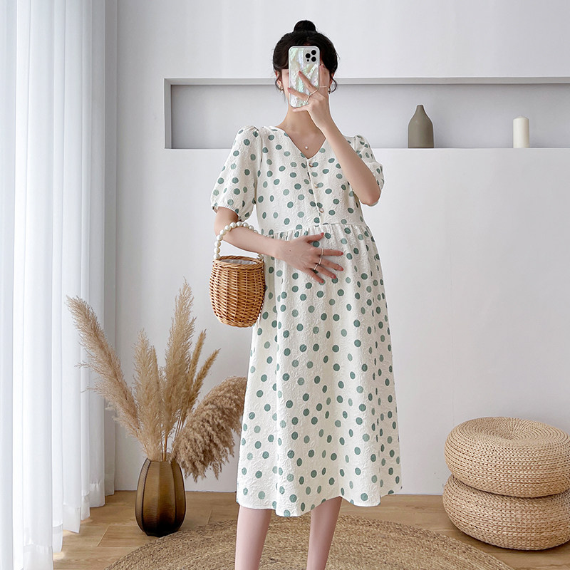 MATERNITY DRESS CAN BREASTFEEDING SKIRT MID-LENGTH LOOSE AUTUMN FASHION TRENDY MOTHER SPRING AND AUTUMN LONG AND SHORT-SLEEVED MATERNITY DRESS
