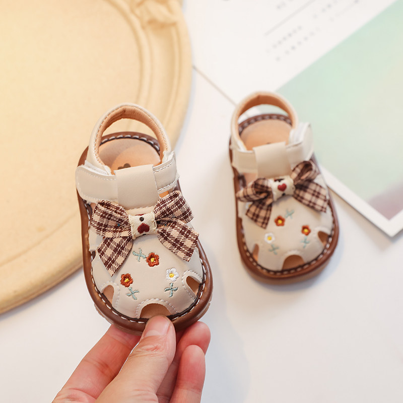 女宝宝凉鞋夏季学步鞋女童可爱公主鞋0-2岁软底防滑婴儿叫叫鞋子
