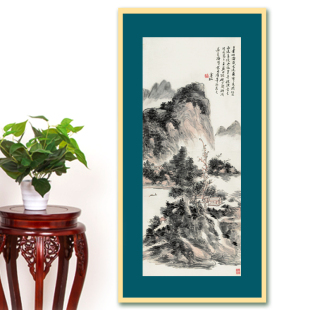 黄宾虹山水画王异州国画字画装饰画水墨画芯挂画复古中式作品全图