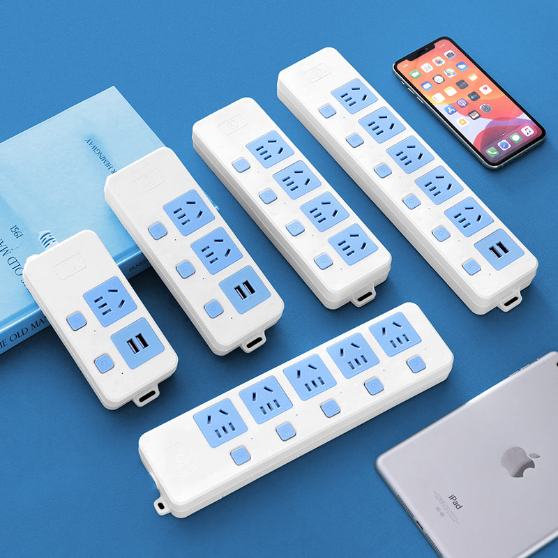 自接线USB插座接线板多孔位插排家用办公防雷纯铜无线排插不带线