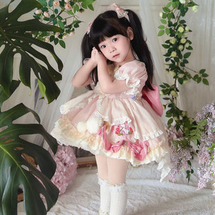 原创女童洛丽塔连衣裙爱的丘比特公主裙蓬蓬裙周岁生日女宝礼服