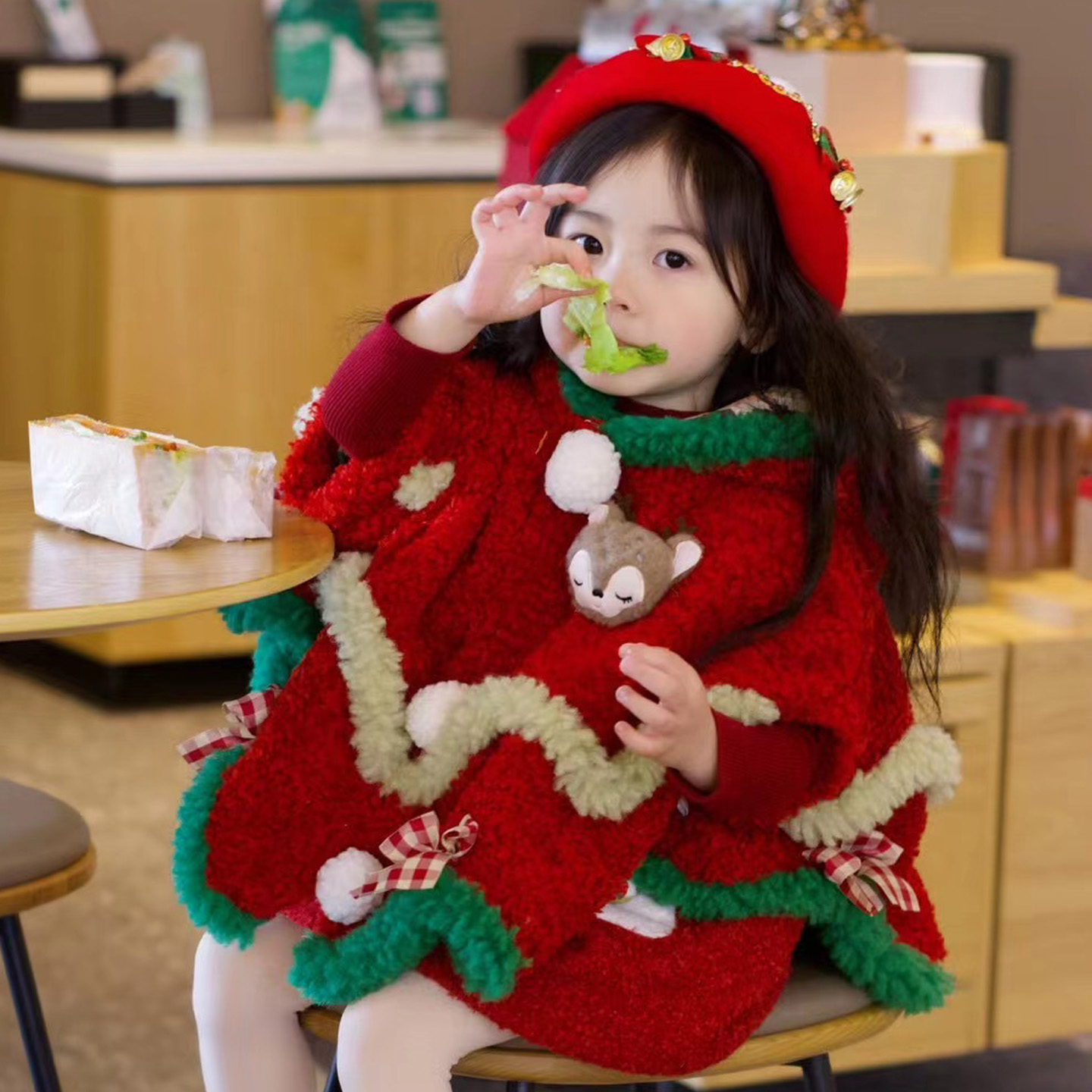 女童圣诞连衣裙套装表演礼裙