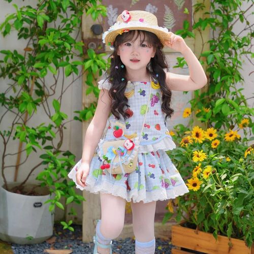 夏季新款女童果缤纷出游两件套
