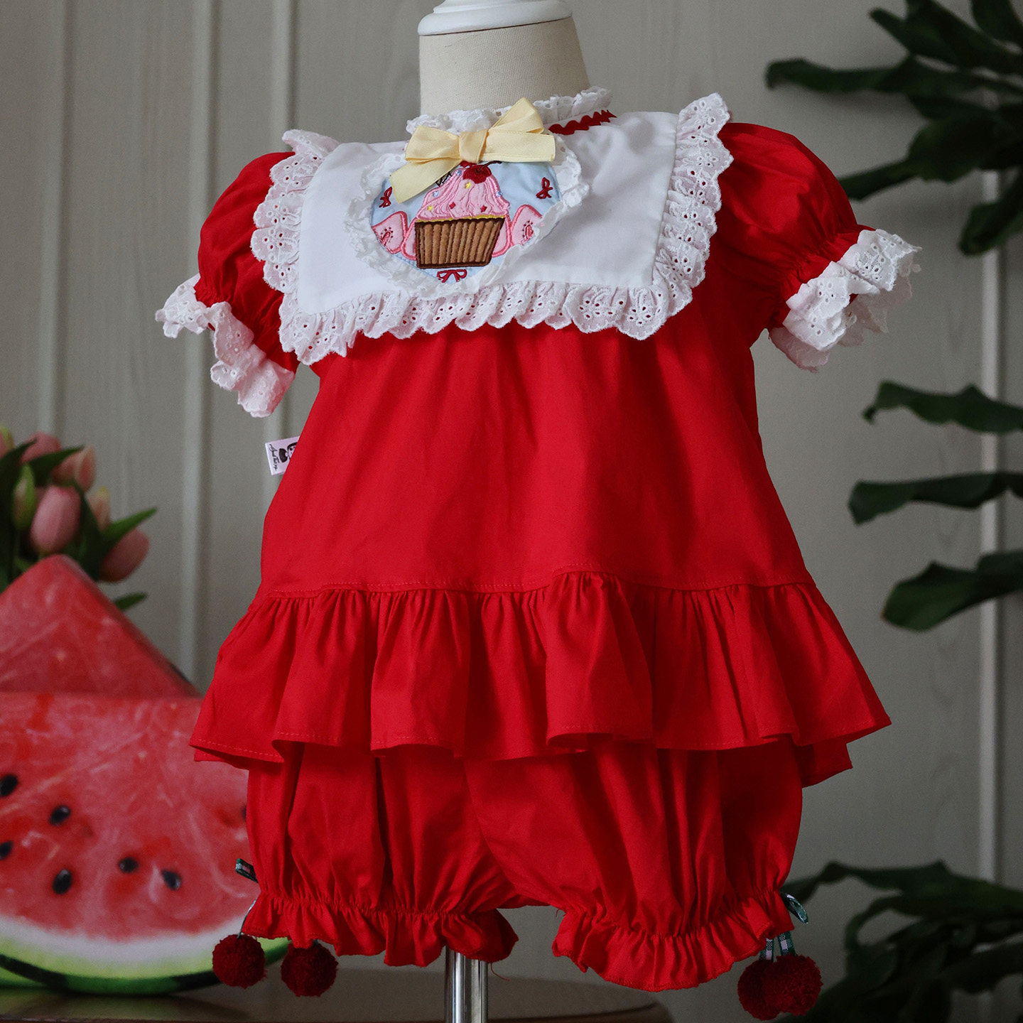 樱桃小蛋糕女童套装2025夏季新款