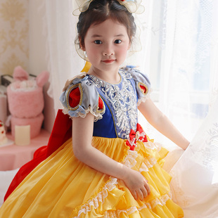 粗腿原创重工白雪公主连衣裙新款儿童演出服周岁生日外出表演礼服