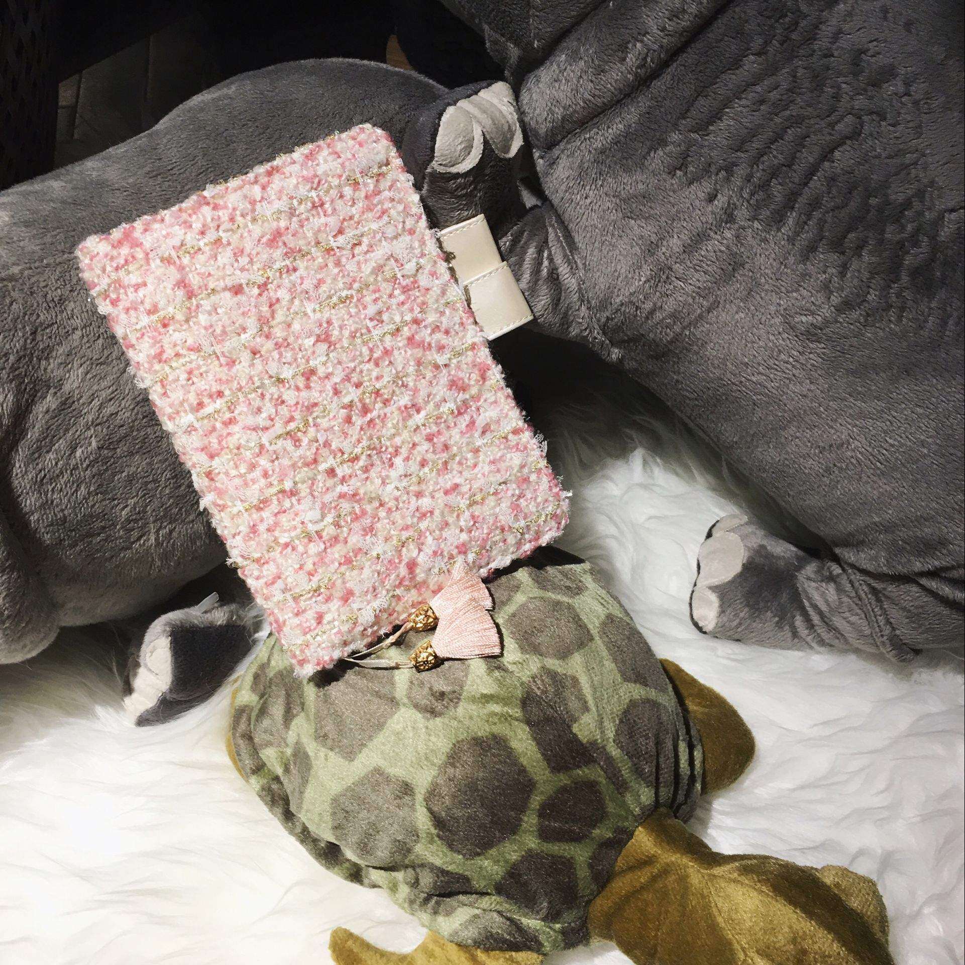 粉色少女毛呢学生手帐书衣