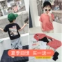 Áo thun trẻ em tay ngắn nửa cotton cotton 2019 new boy thủy triều thương hiệu quần áo trẻ em trẻ em phiên bản Hàn Quốc của mùa hè nước ngoài - Áo thun shop quần áo trẻ em