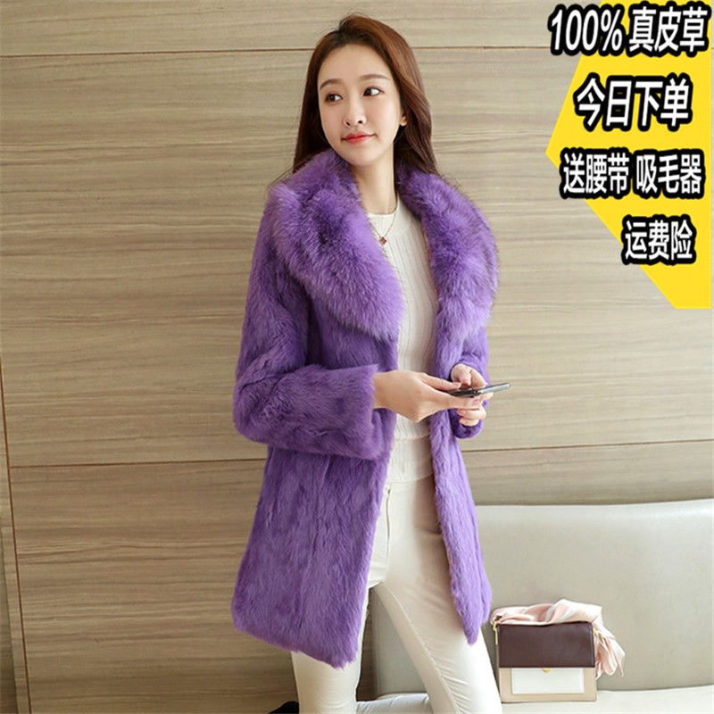 海宁兔毛皮草短款秋冬季显瘦外套