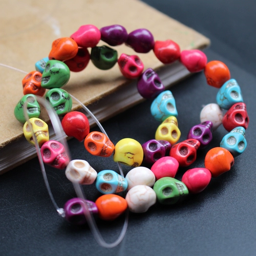 Аксессуар, бусины ручной работы, аксессуары, бирюзовый белый браслет из бисера, 10мм