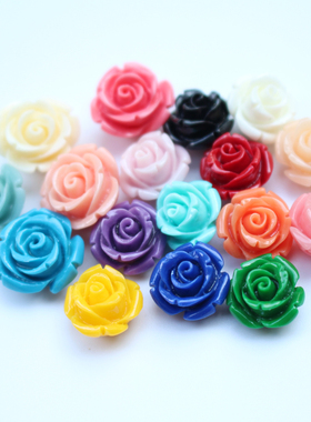 12mm15mm合成珊瑚玫瑰花珠子