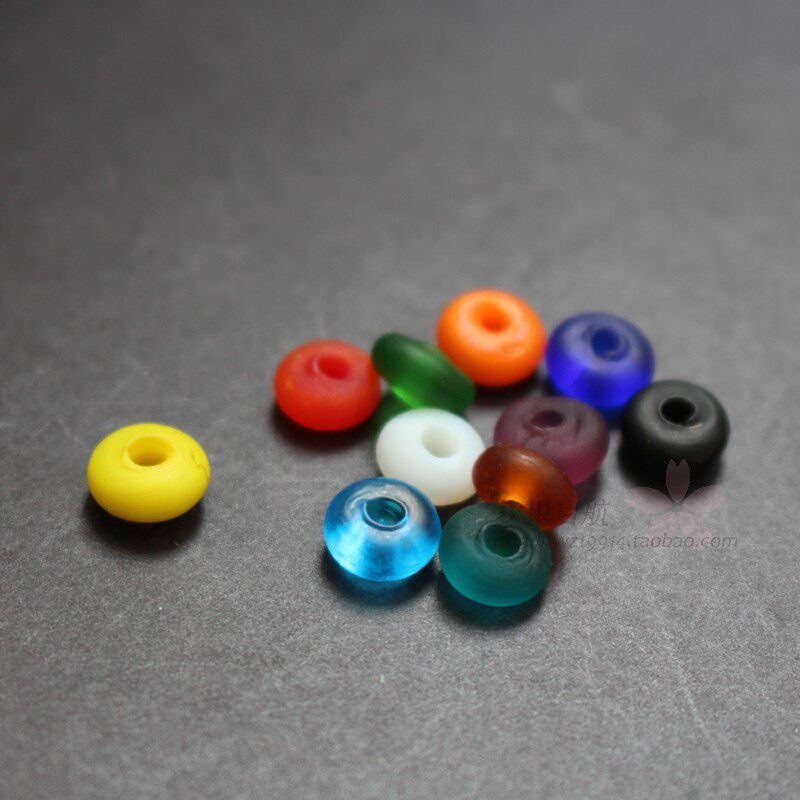手工diy算盘珠隔珠老琉璃多色图片