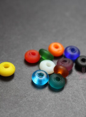 老琉璃圆边算盘珠扁珠隔珠DIY饰品手链项链耳环配件红湖蓝绿紫色