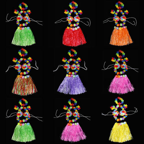 万圣节儿童演出服装 夏威夷草裙套装 40厘米草裙+头环+2个手环