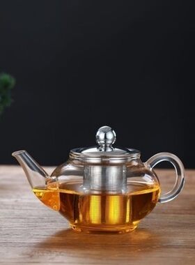 耐热单人迷你玻璃带过滤网小茶壶