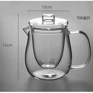 耐热高温玻璃茶壶过滤加厚透明单壶小号花茶壶家用茶水分离泡茶壶