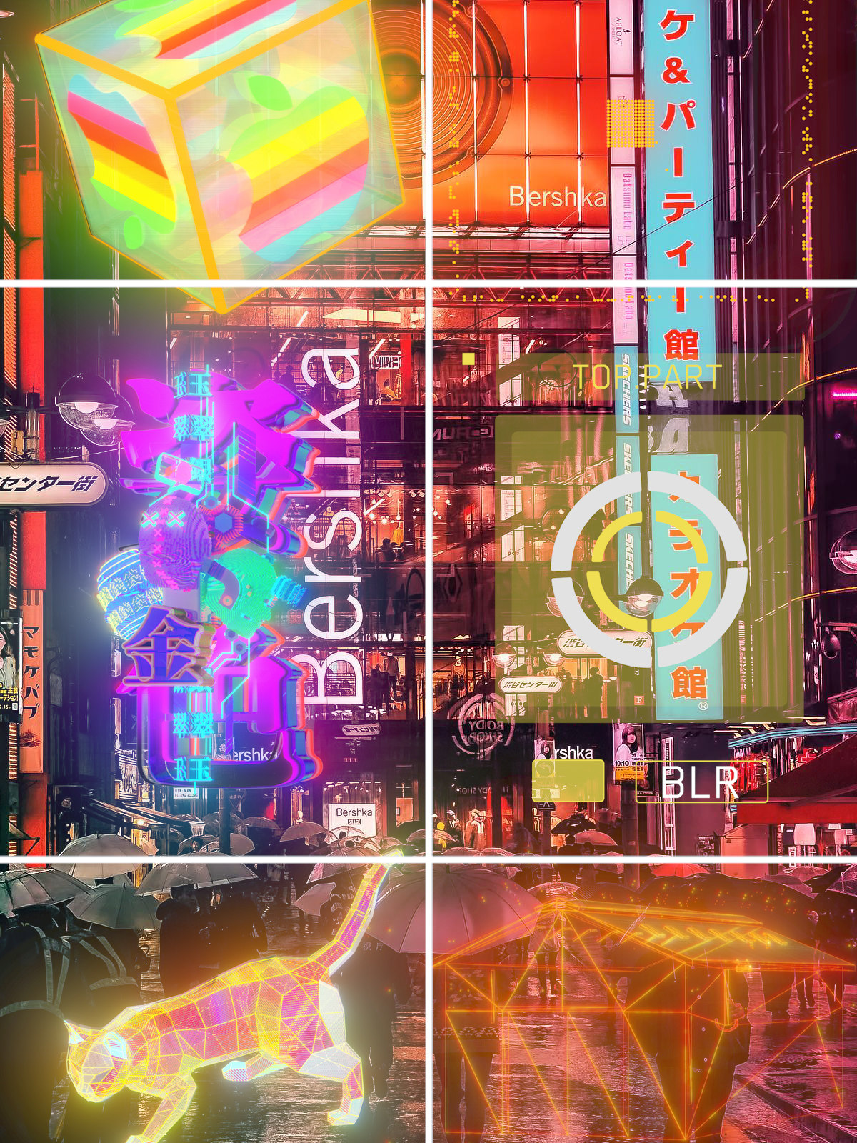 未来科技赛博朋克发光透明元素包音效素材pr剪辑ae合成带透明通道