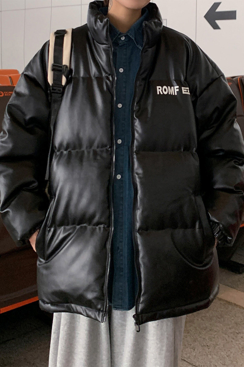 冬季PU皮棉衣男潮牌加厚立领棉服外套2188TP105,男装棉衣,电商A309