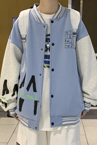 美式vintage棒球服外套男士春秋款ins潮牌hiphop宽松百搭潮流夹克图片