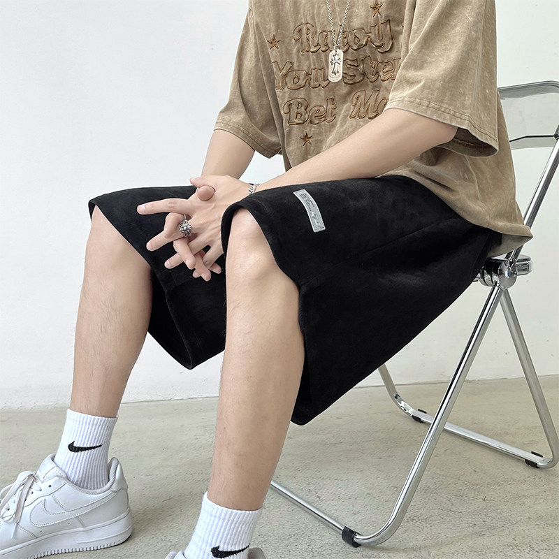 抖音得物品质~夏季重磅麂皮绒运动短裤男3531P40,男装休闲裤,电商A309