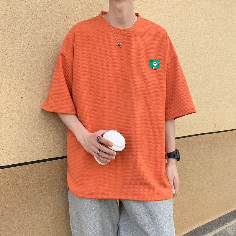 夏季主推！！华夫格短袖t恤男女021P35控48,男装T恤,电商A309