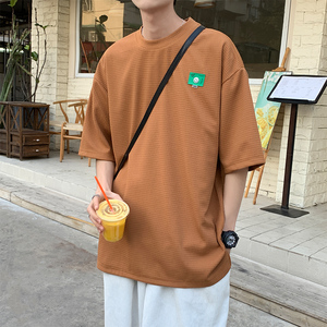 ~数据已出 夏季大码华夫格短袖t恤男 021P35 控48图片