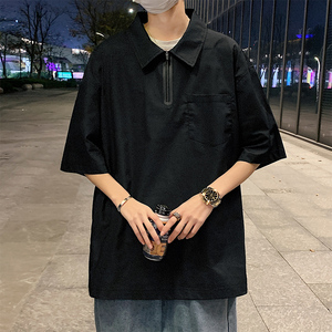 小众设计潮牌 拉链款短袖衬衫 男 A343P40 控58图片