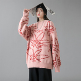 秋冬女生慵懶風(fēng)潮牌寬松毛衣中性風(fēng)長(zhǎng)袖針織衫MY314P65，女裝針織衫/毛衣，電商A309