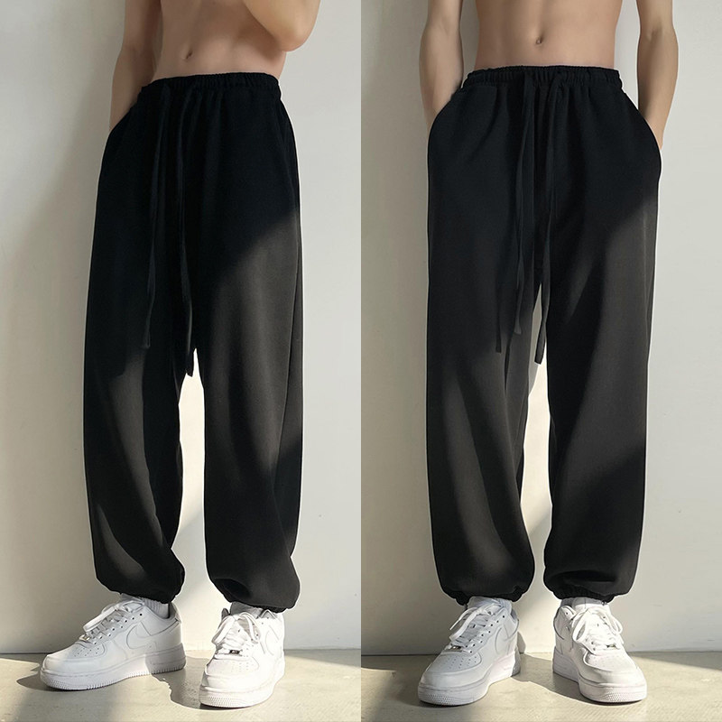 直播得物品质~宽松情侣运动裤男女束脚卫裤A340P45控68,男装休闲裤,电商A309