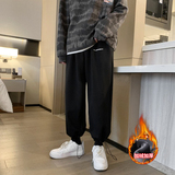 A186P35加绒P45加绒运动裤男宽松直筒抽绳卫裤，男装休闲裤，电商A309