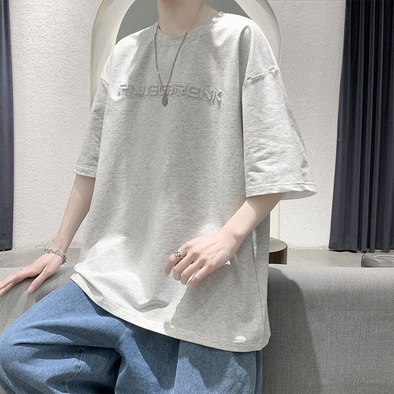 夏季纯棉短袖t恤男宽松半袖T02P25,男装T恤,电商A309