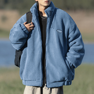 羊羔绒外套男冬款加厚棉衣 102P110 控148图片