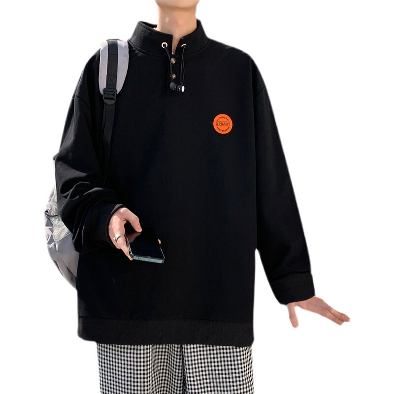 2024春季新款小众纽扣设计潮牌宽松立领卫衣男A312P45控68,男装卫衣,电商A309