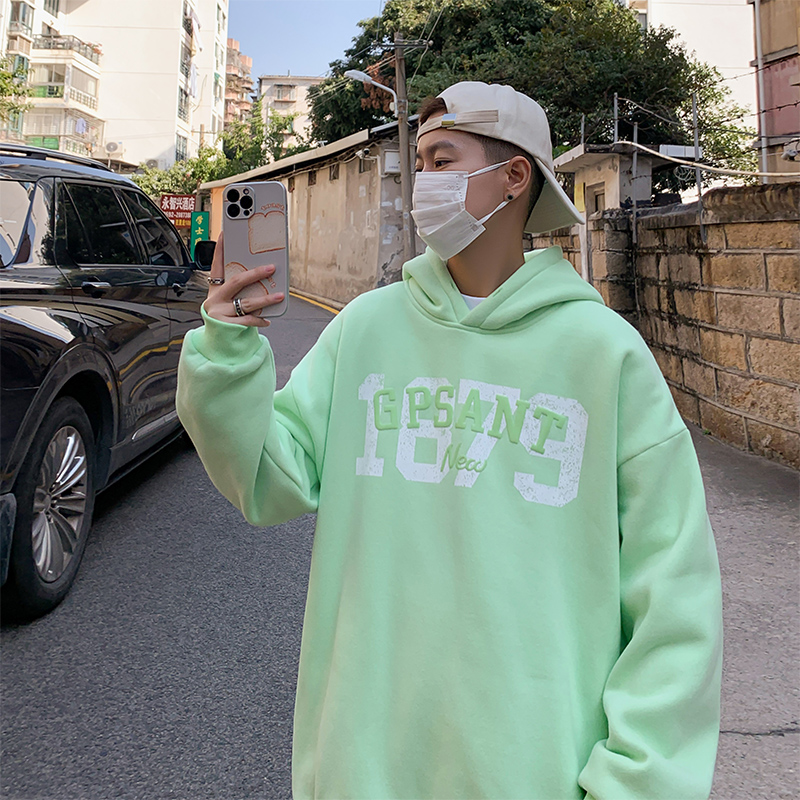 发泡印连帽卫衣男女同款A333P55控78，男装卫衣，电商A309
