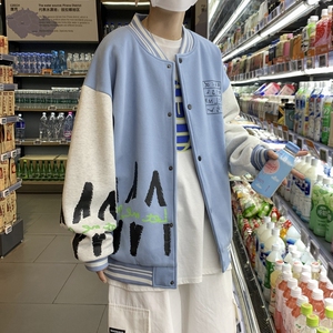 主推款秋季港风撞色夹克男潮牌宽松棒球服外套 CF2202P75 控98图片