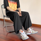 2024春夏季九分裤男宽松直筒抽绳运动灯笼裤A348P45控68，男装休闲裤，电商A309