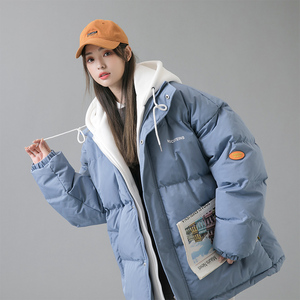 冬季假两件oversize棉服女生宽松加厚棉服外套2199P105控138