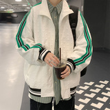 秋季主推款~爱心泡泡织带拼接棒球服夹克外套男111P75，男装夹克，电商A309